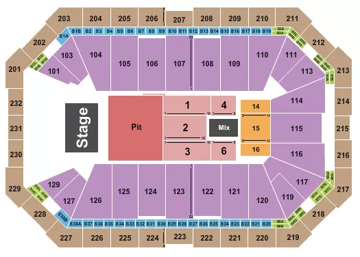 ENDSTAGE BIG PIT Seating Map Seating Chart