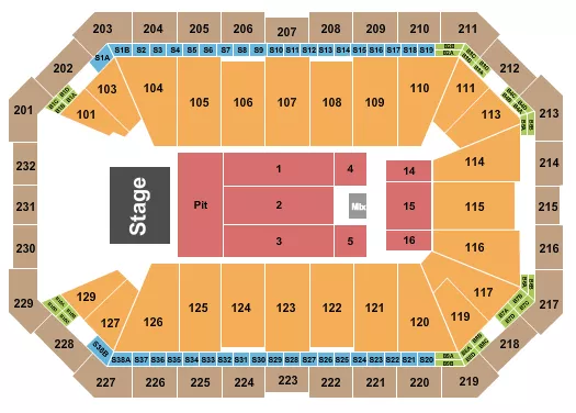 ENDSTAGE PIT Seating Map Seating Chart