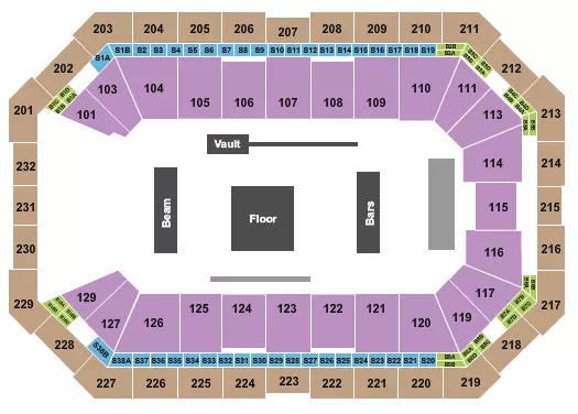 GYMNASTICS Seating Map Seating Chart