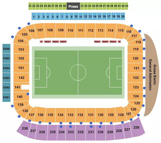 DIGNITY HEALTH SPORTS PARK STADIUM SOCCER CC Seating Map Seating Chart
