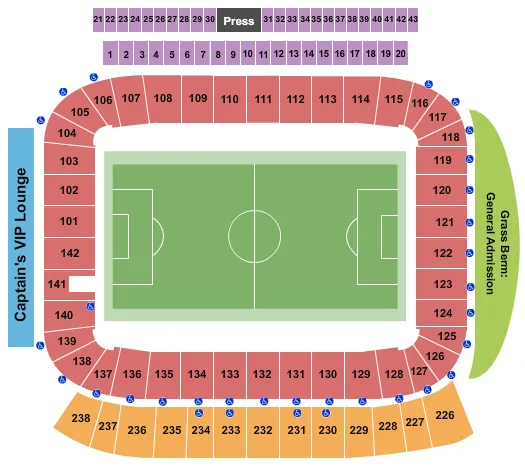 DIGNITY HEALTH SPORTS PARK STADIUM SOCCER 2 Seating Map Seating Chart