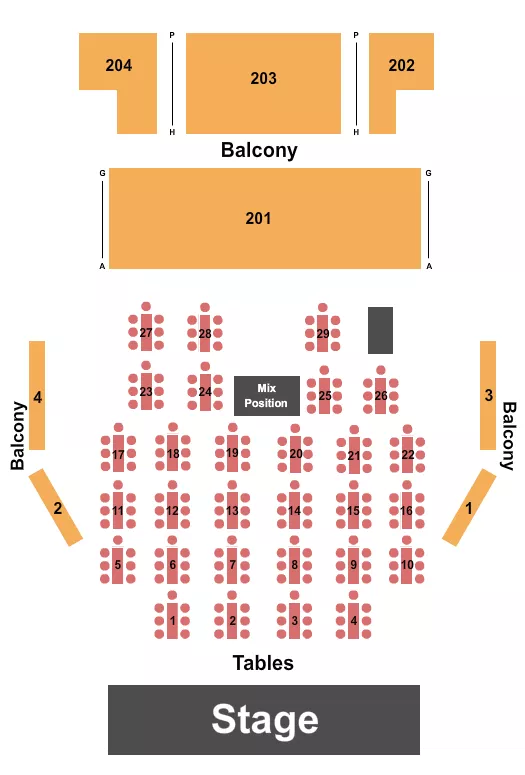 ENDSTAGE TABLES Seating Map Seating Chart