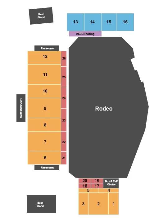 RODEO Seating Map Seating Chart