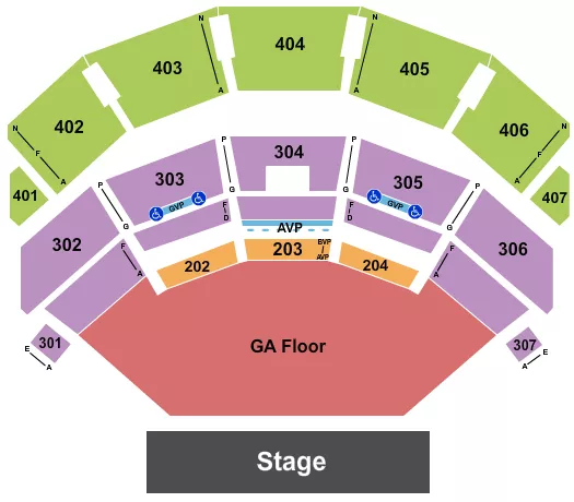 ENDSTAGE GA FLOOR 2 Seating Map Seating Chart