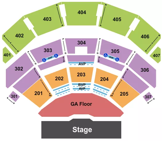 ENDSTAGE GA FLOOR Seating Map Seating Chart