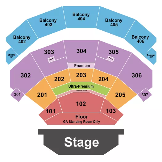 GA FLOOR 101 103 Seating Map Seating Chart