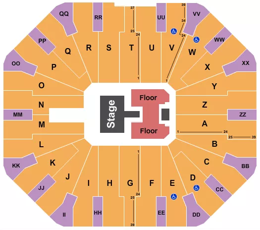 CHRISTIAN NODAL Seating Map Seating Chart