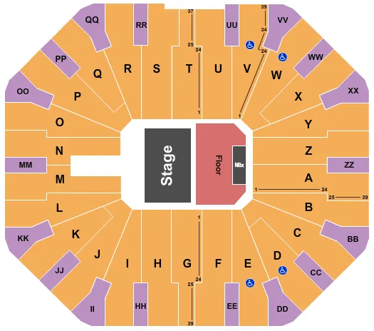 GABRIEL IGLESIAS Seating Map Seating Chart