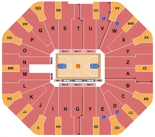 BASKETBALL GLOBETROTTERS Seating Map Seating Chart