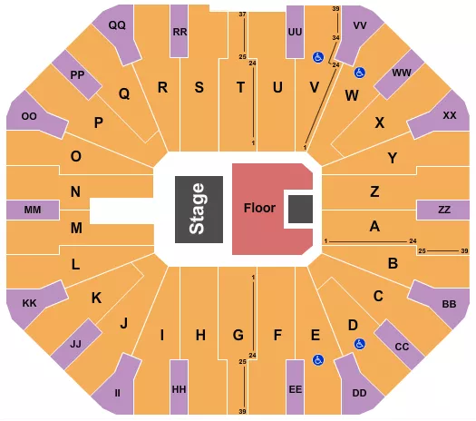 HALFHOUSE GA FLOOR Seating Map Seating Chart