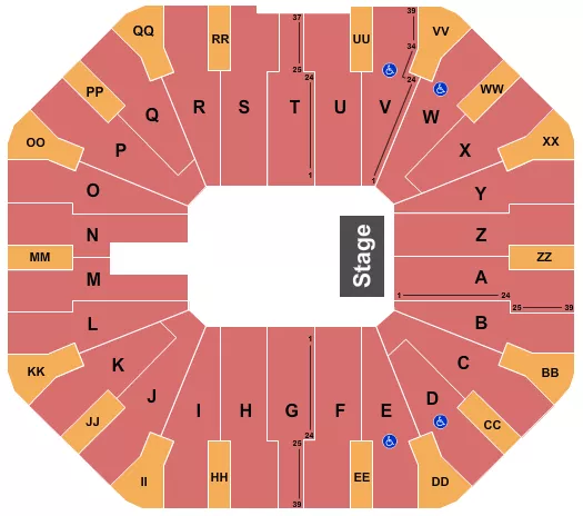 QUARTER STAGE Seating Map Seating Chart