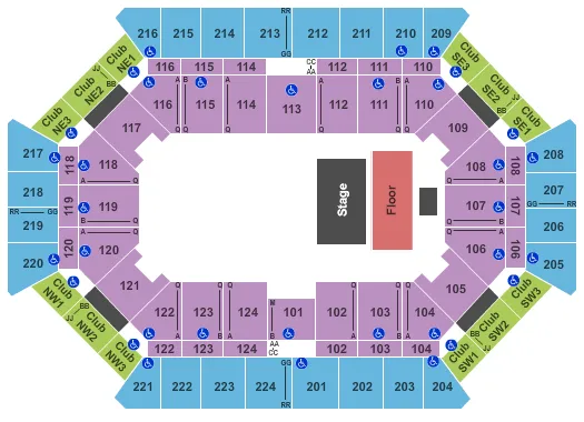 DONALD L TUCKER CIVIC CENTER HALF HOUSE CONCERT Seating Map Seating Chart