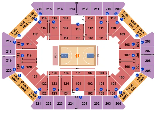 DONALD L TUCKER CIVIC CENTER HARLEM GLOBETROTTERS Seating Map Seating Chart