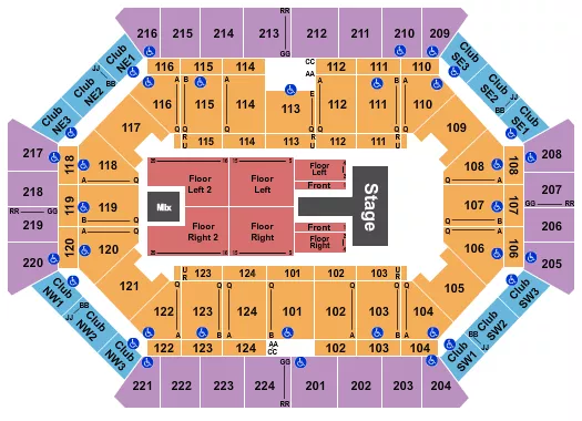 DONALD L TUCKER CIVIC CENTER MATT MATTHEWS Seating Map Seating Chart