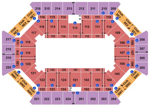 DONALD L TUCKER CIVIC CENTER TRAXXAS MONSTER TRUCK Seating Map Seating Chart