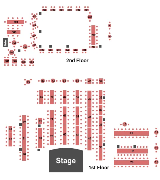 ENDSTAGE TABLES Seating Map Seating Chart