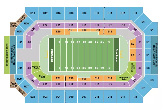 FOOTBALL INDOOR Seating Map Seating Chart