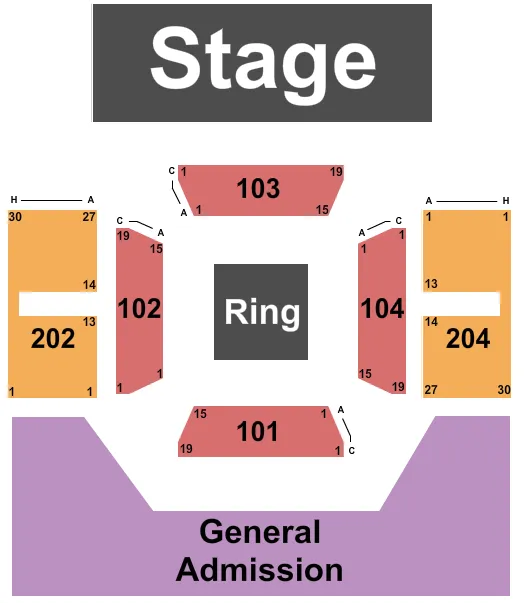 LION FIGHT 60 Seating Map Seating Chart