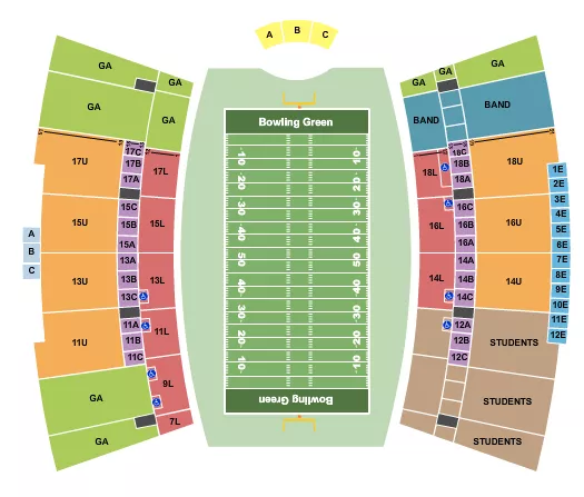 DOYT L PERRY STADIUM FOOTBALL Seating Map Seating Chart