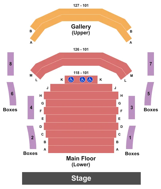 DR PHILLIPS CENTER ALEXIS JIM PUGH THEATER ENDSTAGE Seating Map Seating Chart
