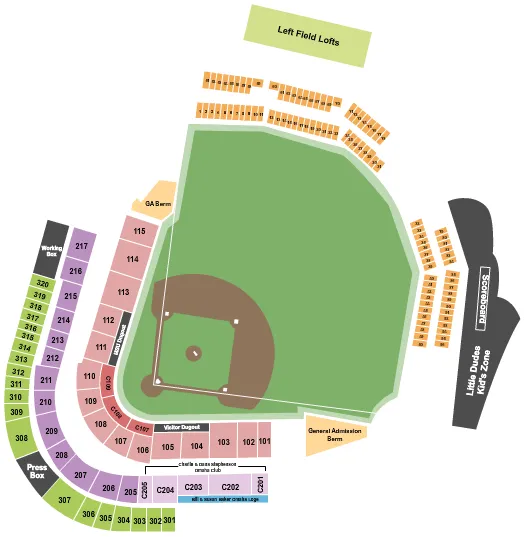 BASEBALL Seating Map Seating Chart