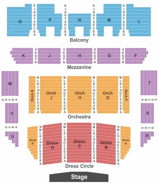 END STAGE Seating Map Seating Chart
