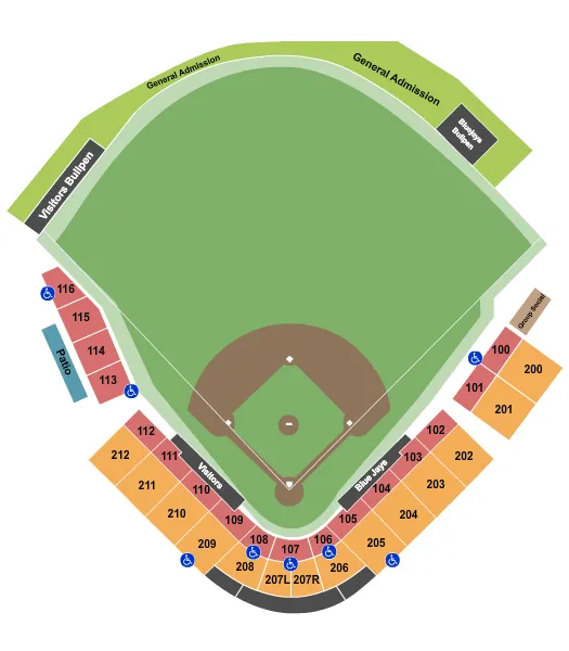 BASEBALL Seating Map Seating Chart