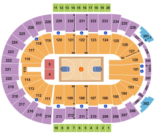 BASKETBALL Seating Map Seating Chart