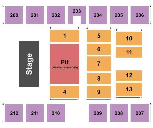 ENDSTAGE GA PIT Seating Map Seating Chart