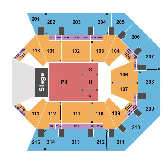 ENDSTAGE PIT 2 Seating Map Seating Chart