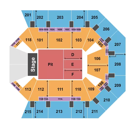 ENDSTAGE PIT Seating Map Seating Chart