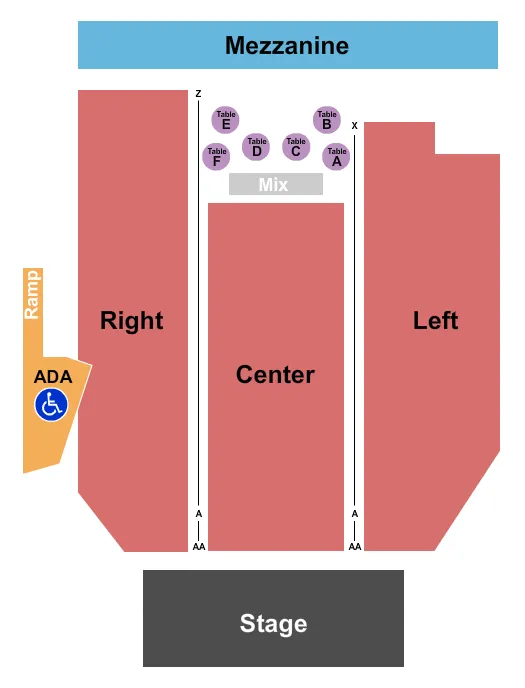 EPIC EVENT CENTER WI FLOOR TABLE MEZZ Seating Map Seating Chart