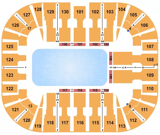 DISNEY ON ICE Seating Map Seating Chart