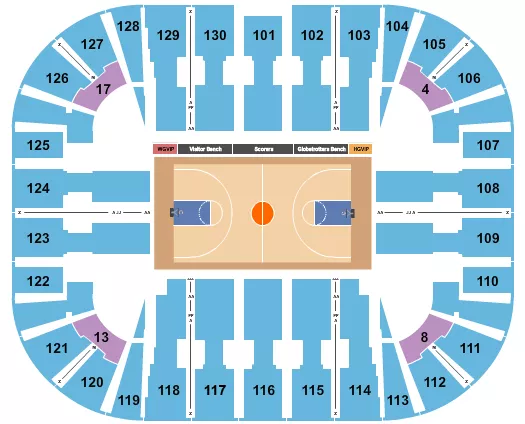 HARLEM GLOBETROTTERS Seating Map Seating Chart
