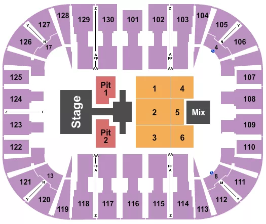 PHIL WICKHAM Seating Map Seating Chart