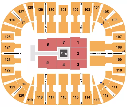 WWE Seating Map Seating Chart