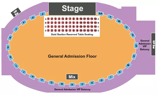 ENDSTAGE TABLES 2 Seating Map Seating Chart