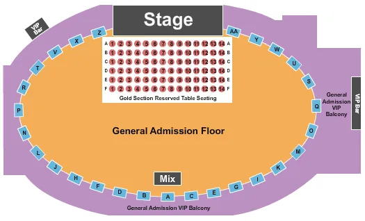 END STAGE TABLES Seating Map Seating Chart