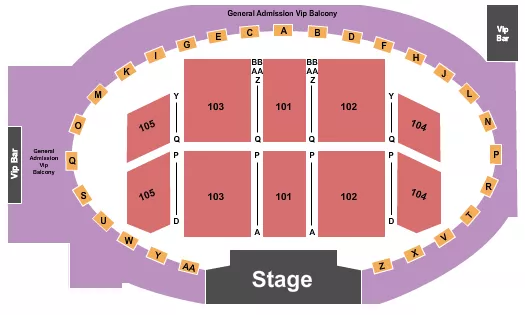ENDSTAGE 101 105 Seating Map Seating Chart
