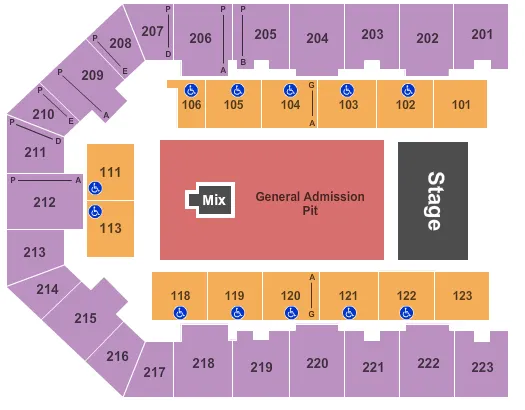 ENDSTAGE GA FLOOR Seating Map Seating Chart