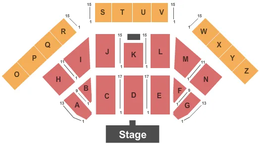 EASTERN STATES EXPOSITION THE BIG E XFINITY ARENA END STAGE Seating Map Seating Chart
