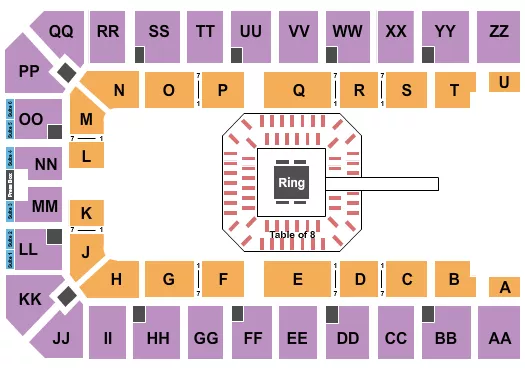 BOXING 2 Seating Map Seating Chart