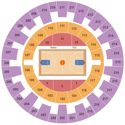 ED RAE SCHOLLMAIER ARENA BASKETBALL Seating Map Seating Chart