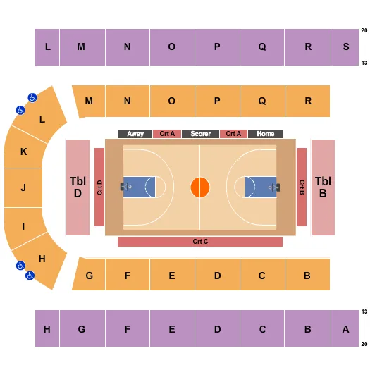BASKETBALL 2 Seating Map Seating Chart
