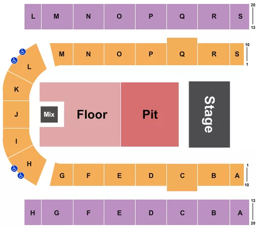 ENDSTAGE PIT FLOOR Seating Map Seating Chart