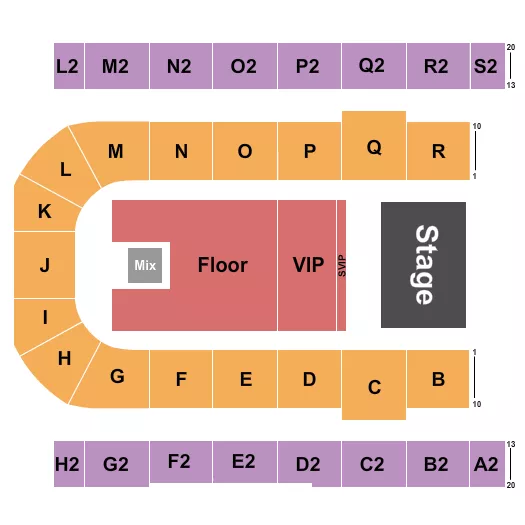 ENDSTAGE VIP Seating Map Seating Chart