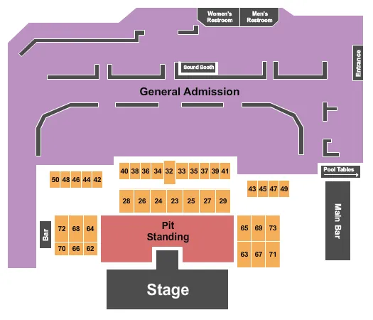 PIT STANDING Seating Map Seating Chart
