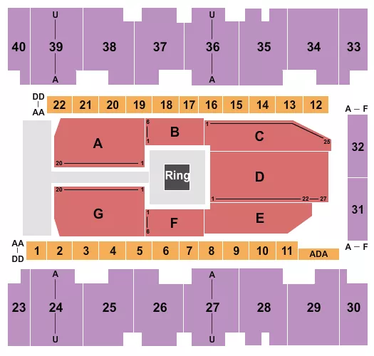 BOXING Seating Map Seating Chart