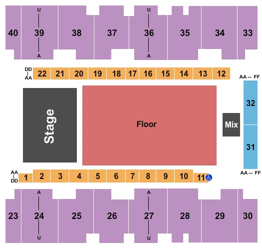 ENDSTAGE 2 Seating Map Seating Chart