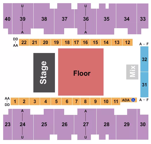 ENDSTAGE 3 Seating Map Seating Chart